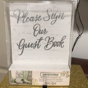 Guest book and sign